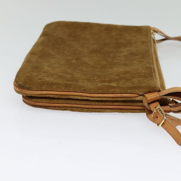 CELINE C Macadam Canvas Shoulder Bag Suede Brown Gold Auth mr1313 - Picture 5 of 16